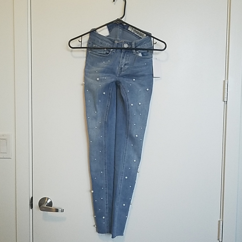 Pearl embellished jeans